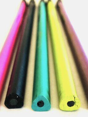 5 X Collectable 90s Vintage "SOLIDS" Triangular Unsharpened 2 HB Pencil USA